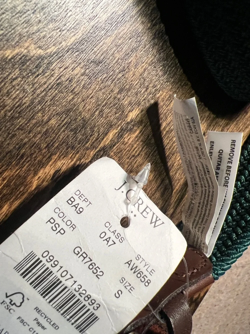 J. Crew Teal Woven Belt with Brown Leather Accents - Picture 5 of 8